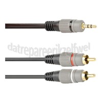 Foto van Easyfiks Jack - Tulp Kabel Jack 3.5mm Stereo Male - 2x Tulp RCA Male 5.0 Meter, Verguld 