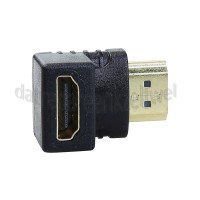 Foto van Easyfiks HDMI Adapter HDMI A Male - HDMI A Contra Female, Haaks 90 Graden Verloopstekker, Verguld 
