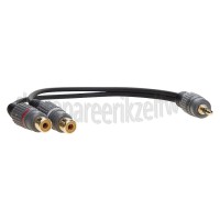 Foto van Easyfiks Jack Verloopkabel Jack 3.5mm Stereo Male - 2x Tulp Contra RCA Female 0.2 Meter, verguld 