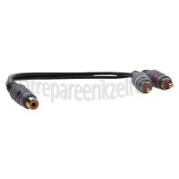 Foto van Easyfiks Tulp Splitter Tulp Contra RCA Female - 2x Tulp RCA Male 0.2 Meter, Verguld 