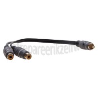 Foto van Easyfiks Tulp Splitter Tulp RCA Male - 2x Tulp Contra RCA Female 0.2 Meter, Verguld 
