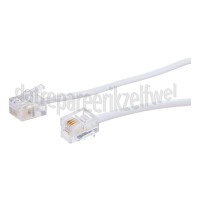 Foto van Easyfiks Telefoon Kabel RJ11 6p4c Male - RJ11 6p4c Male 2.5 Meter, Wit 