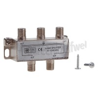 Foto van Easyfiks Coax Splitter F-Connector Contra Female - 4x F-Connector Contra Female TV Splitter, 4-Weg, 5-1000 MHz 