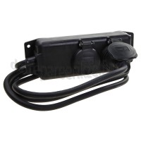 Foto van Brennenstuhl Tafelcontactdoos 3x1,5mm2 3500W 16A Zwart 2M, geaard 2-voudig, IP44 Spatwaterdicht, Zelfsluitende deksels 