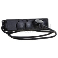 Foto van Brennenstuhl Tafelcontactdoos 3x1,5mm2 3500W 16A Zwart 2M 4-voudig, IP44 Spatwaterdicht, Zelfsluitende deksels 