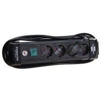 Foto van Brennenstuhl Tafelcontactdoos 3x1,5mm2 3500W 16A Zwart 1,8M 4-voudig, Premium Line 