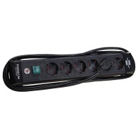 Foto van Brennenstuhl Tafelcontactdoos 3x1,5mm2 3500W 16A Zwart 3M 6-voudig, Premium Line 