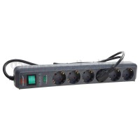 Foto van Brennenstuhl Tafelcontactdoos 3x1,5mm2 3500W 16A Antraciet 5M 6-voudig, Eco Line met overspanningsbeveiliging 