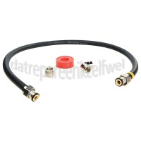 Foto van Easyfiks Gasslang Aansluit set compleet 100 cm voor los staande apparaten Comfort aansluitingen, gasslang en teflontape 
