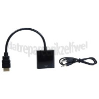 Foto van Easyfiks HDMI - VGA Adapter HDMI A Male - VGA adapter 0.2 Meter Verloopkabel 