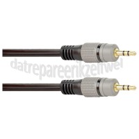 Foto van Easyfiks Jack Kabel Jack 3.5mm Stereo Male - Jack 3.5mm Stereo Male 5 Meter, Zwart, Verguld 
