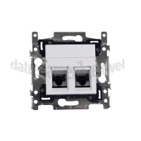 Foto van Hirschmann Einddoos Datawandcontactdoos 2x RJ45 CAT6A IDC1000M BE/2 2 CP White 