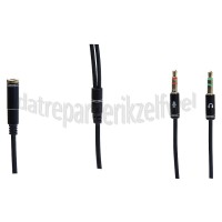 Foto van Spez Verloopkabel 4-pins audio cross-over, 15 cm 2x Jack 3,5mm male naar Jack 3,5 mm female 