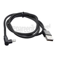 Foto van Easyfiks USB Kabel zwart/grijs, 100 cm 90 graden, 8 pin naar usb A 8 pin connector 