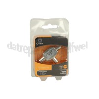 Foto van Q-Link Coax Splitter IEC Male - 2x IEC Contra Female Radio Splitter, 2-Weg, Metaal 