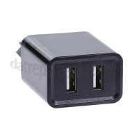 Foto van Easyfiks USB Oplader 230V, 2.1A/5V, 2-poort, zwart Universeel USB 
