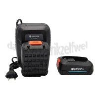 Foto van Gardena Accu Startset, snellader en 2x 2,5Ah accu Power For All gereedschappen 