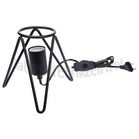 Foto van Calex Lamphouder Tafelarmatuur driepoot, zwart E27 