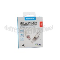 Foto van Technetix Netwerk Stekker RJ45 connector, 2 stuks CAT5, CAT5E, CAT6, CAT6A 
