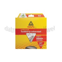 Foto van Deltafix Tochtstrip Universeel, transparant 6m x 9mm breed 7mm dik 