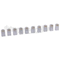 Foto van ACT Netwerk Stekker Modulaire Stekker RJ45 8p8c Transparant, 10 stuks 