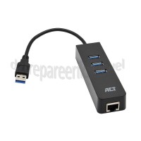 Foto van ACT Hub 3 Poorts USB Hub met Gigabit netwerkpoort USB 3.1 Gen1 