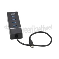 Foto van ACT Hub 4 Poorts USB Hub USB Type-C 3.1, Zwart 