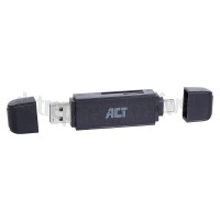 Foto van ACT Kaartlezer Compacte USB 3.1 Gen1 (USB 3.0) kaartlezer Type C en Type A connector 