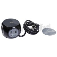 Foto van ACT Tafelcontactdoos Stekkerdoos Kubusvormig, 1,5m 3-voudig incl. 3 USB poorten 