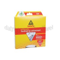 Foto van Deltafix Tochtstrip Universeel, wit 6m x 9mm breed 7mm dik 