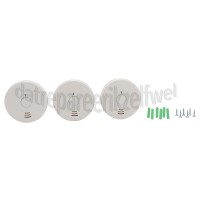 Foto van Alecto Rookmelder Alarmsignaal 85dB, Optisch, 3 stuks, Wit Incl. 9V batterij, met time-out functie 
