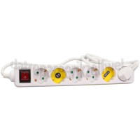Foto van Q-Link Tafelcontactdoos 3x 1.5mm2 1,5 Meter Wit 6 Voudig Randaarde 