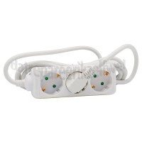 Foto van Q-Link Tafelcontactdoos 3x 1.5mm 3 Meter Wit 3 Voudig Randaarde 
