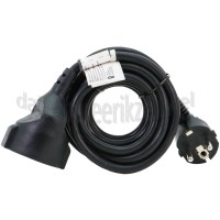 Foto van Q-Link Snoer 3x 1.5mm2 3 Meter Zwart Verlengsnoer Randaarde 