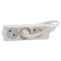 Foto van Q-Link Tafelcontactdoos 2x 1.5mm 1.5 Meter Wit 3 Voudig zonder Randaarde 