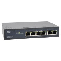 Foto van ACT Switch 6-Poorts 10/100Mbps Switch 4x PoE+ poorten 