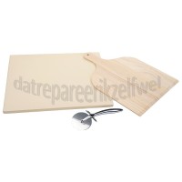 Foto van AEG Steen Pizzasteen set (Steen, spatel, pizzasnijder) 38 X 33 X 1,5 cm 
