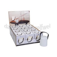 Foto van Calex Display Tafellamp Display, 12 stuks, Wit glas, zwart 3x AA batterijen (niet inbegrepen) 
