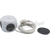 Foto van ACT Tafelcontactdoos Stekkerdoos Kubusvormig, 1,5m 3-voudig incl. 3 USB poorten, wit 