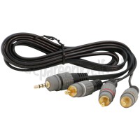 Foto van Jack - Tulp Kabel Composiet, Jack 3.5mm 4P Stereo Male - 3x Tulp RCA Male 1.5 Meter 