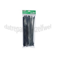 Foto van Bundelbandjes 300x7.6 mm Zwart, Loskoppelbaar, 50 Stuks Tie-wrap 
