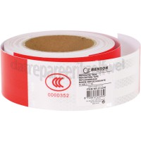 Foto van Benson Tape Reflectie tape, rood wit 50mm x 17 meter 