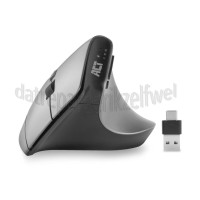 Foto van ACT Muis Ergonomisch, geschikt voor rechtshandigen. USB-C, USB-A Draadloos, Zilver/Zwart, 2400 dpi 