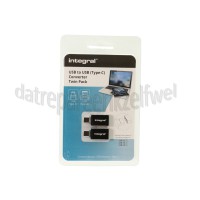 Foto van Integral Converter USB -> USB Type-C, Twin Pack USB 2.0, USB 3.0, USB 3.1 