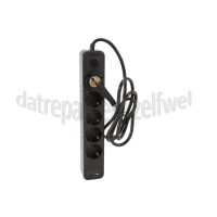 Foto van Q-Link Tafelcontactdoos 3x 1.5mm2 1.5 meter 1x USB-A, 1x USB-C, Zwart 5 voudig met randaarde en schakelaar 