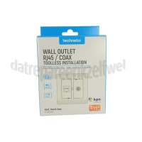 Foto van Technetix Wandcontactdoos RJ45 + Coax Ethernet apparaten en Kabel TV, 10Gbps max. 