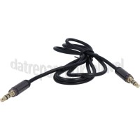 Foto van Aansluitkabel Aux aansluitkabel Jack 3,5mm Slimfit, zwart, 1m Jack 3,5mm naar 3,5mm 