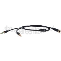 Foto van Verloopkabel 4-pins audio cross-over, 15 cm 2x Jack 3,5mm male naar Jack 3,5 mm female 