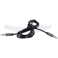 Foto van Aansluitkabel Aux aansluitkabel Jack 3,5mm Slimfit, zwart, 1,8m Jack 3,5mm naar 3,5mm 