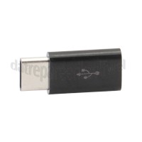 Foto van Adapter Adapter USB C male naar Micro usb female, zwart Universeel USB Type C 